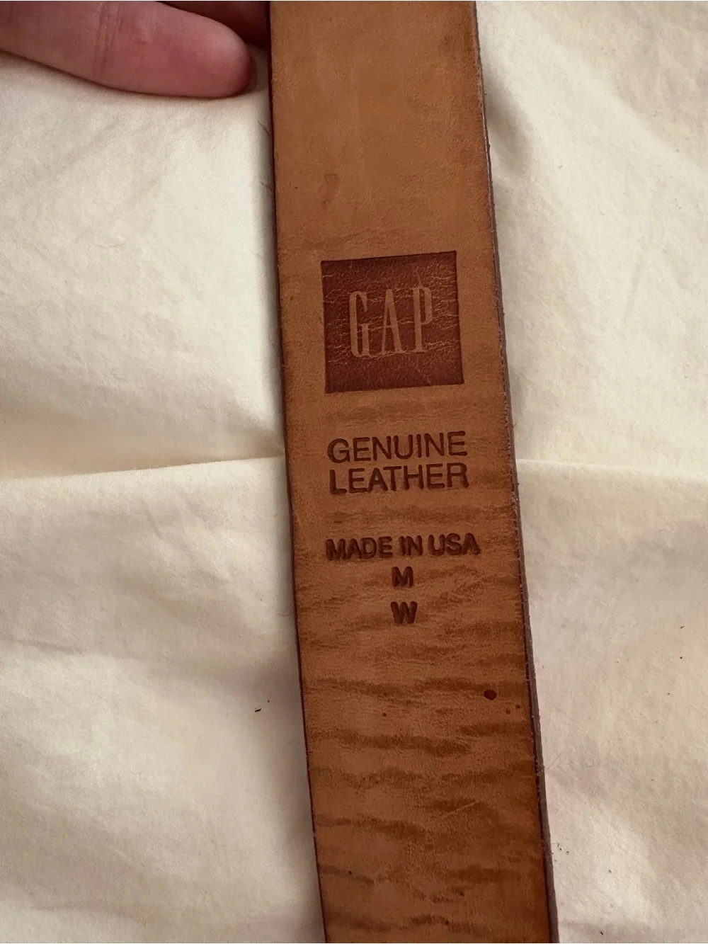 VTG GAP Red Haircalf Leather Belt with Brushed Silver Buckle